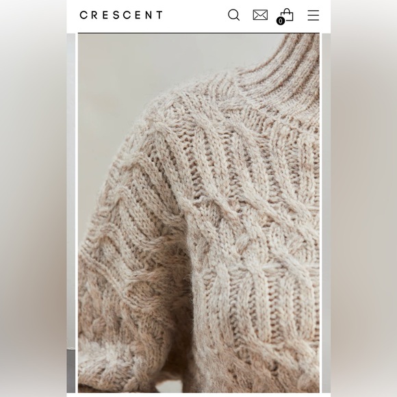 Lena Mock Neck Cropped Sweater by CRESCENT - Picture 2 of 13